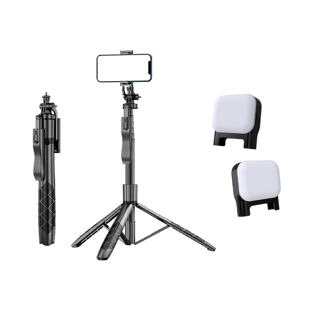 360° Panoramic Handheld Tripod Selfie Stick with Remote Control for Mobile Phones
