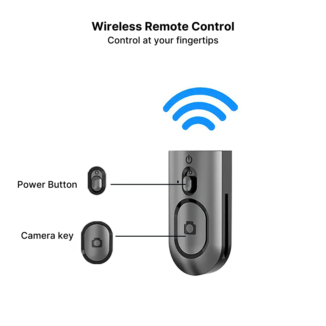 360° Panoramic Handheld Tripod Selfie Stick with Remote Control for Mobile Phones