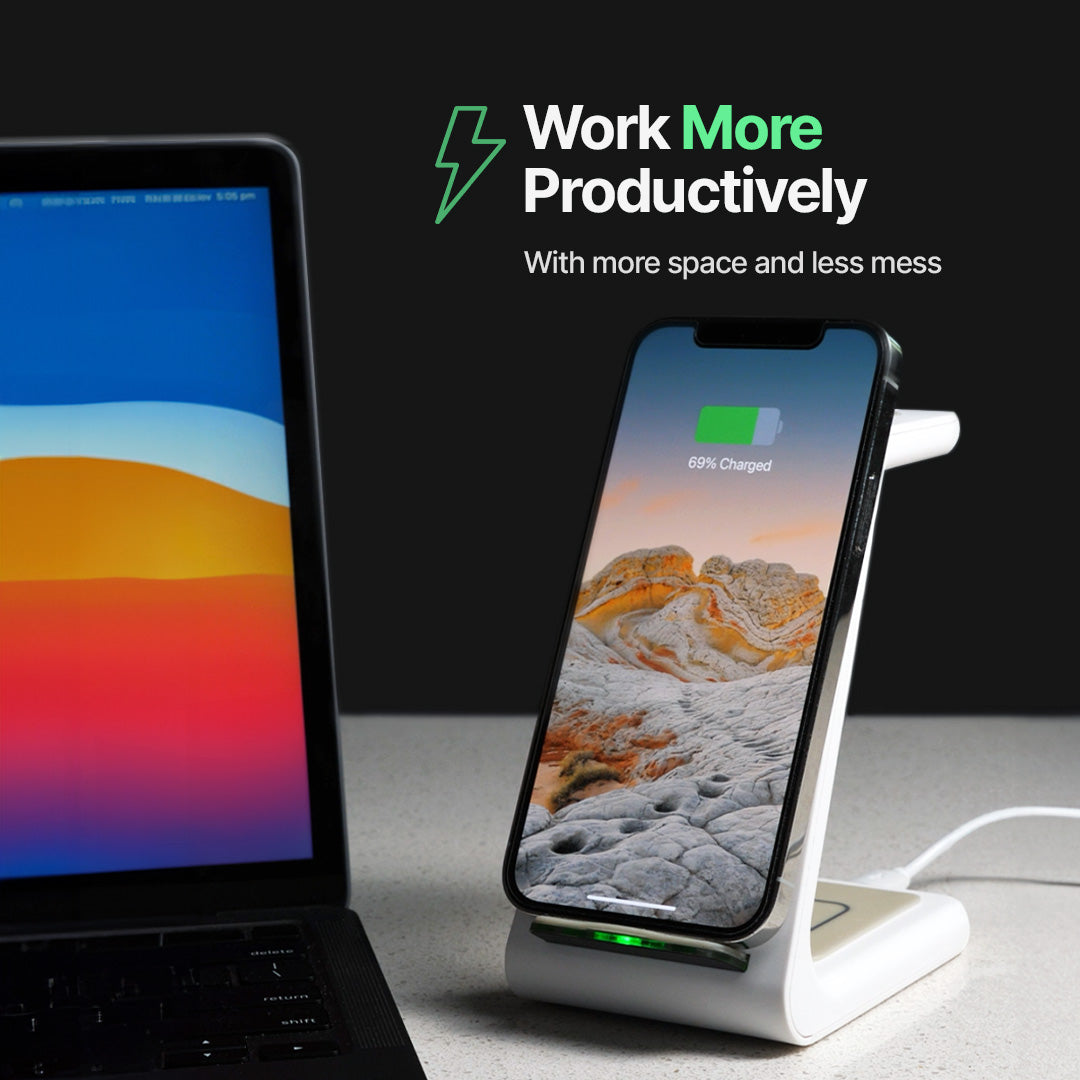 3 in 1 Wireless Charging Station, Apple, Samsung, Watch, AirPods