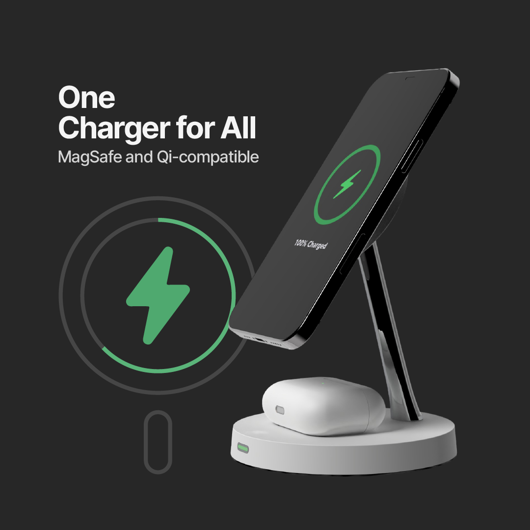 2 in 1 Wireless Charging Station