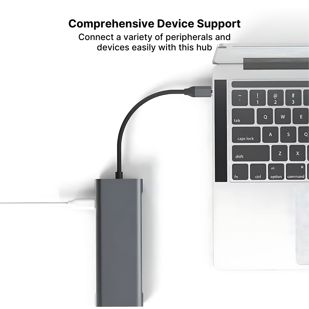 Aluminum 9-in-1 USB-C Hub with 4K HDMI, PD Fast Charge & Ethernet