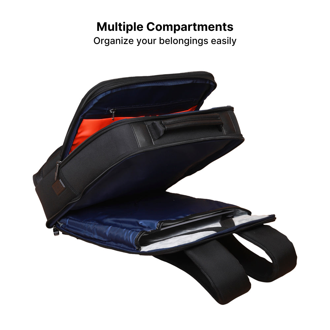 Anti-Theft Leather Laptop Backpack with USB Charging