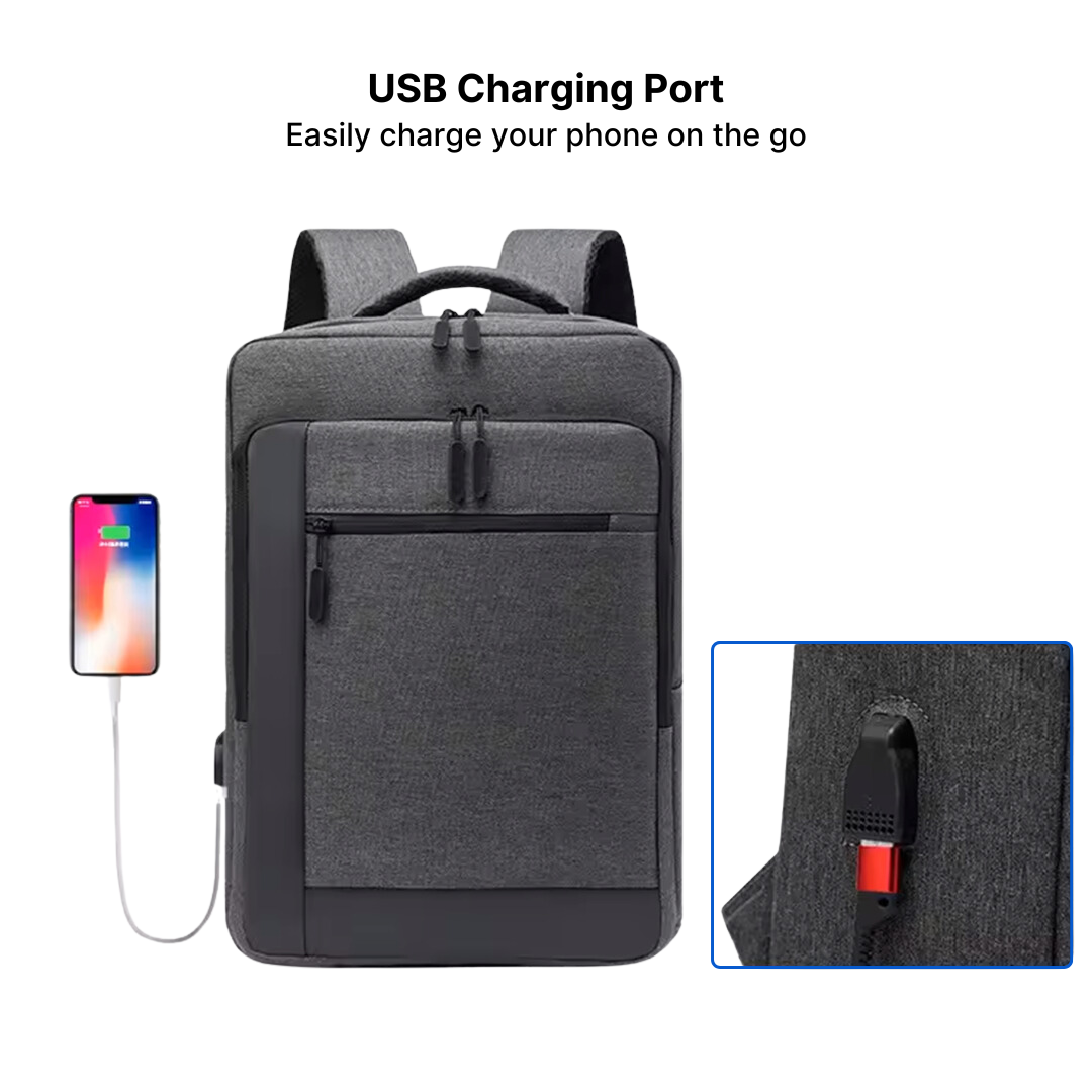 Urban Laptop Backpack with Convenient USB Charge Port BlueBolt Chargers