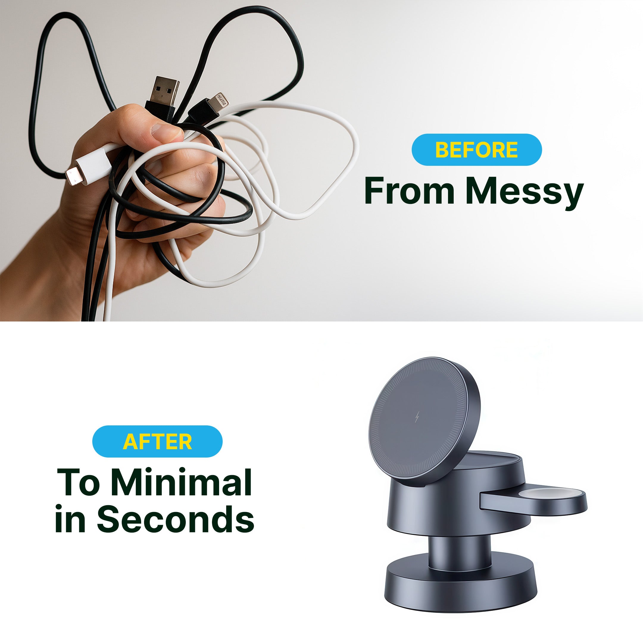 3 in 1 MagSafe Charging Station with LED Light