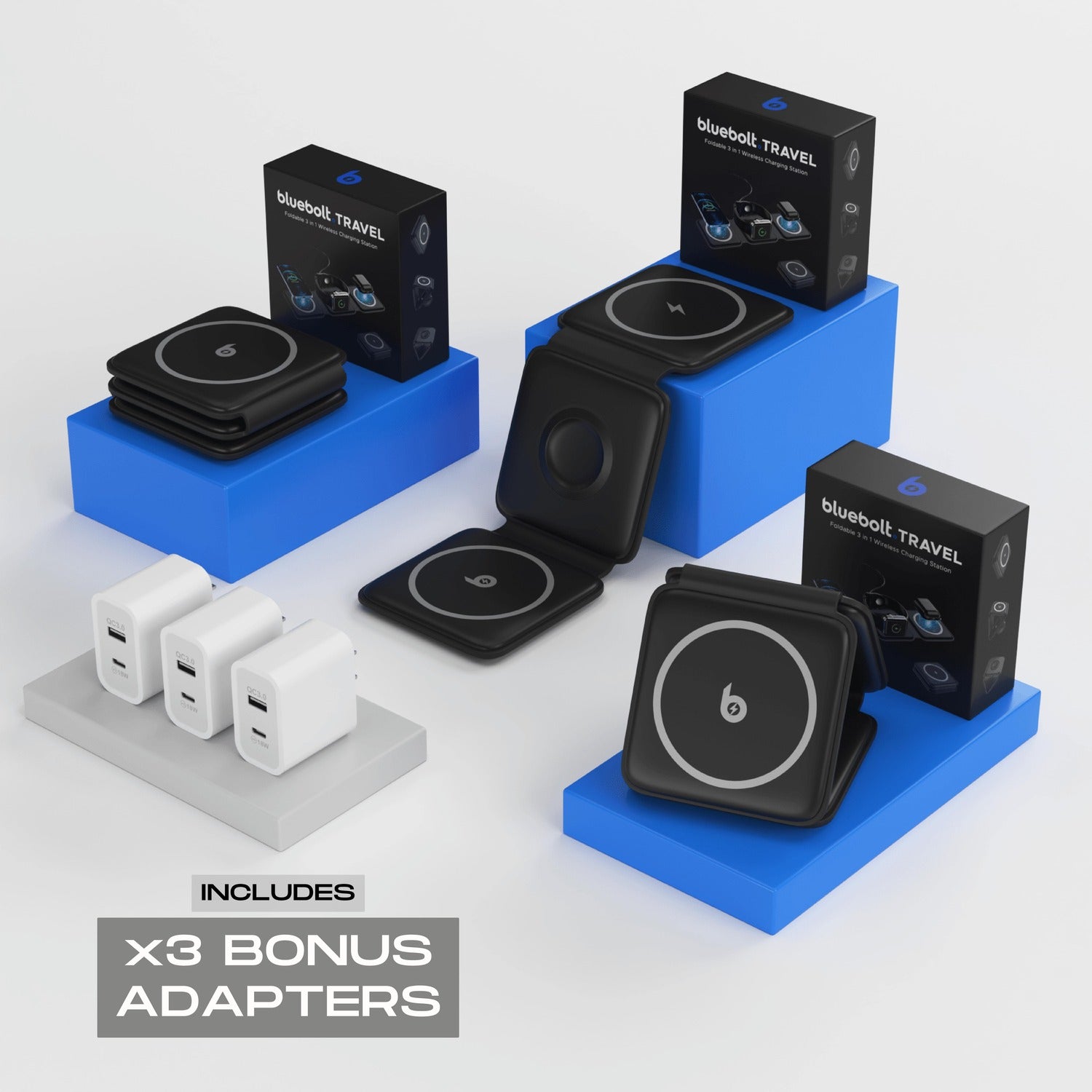 Foldable 3 in 1 Charging Station Triple Bundle